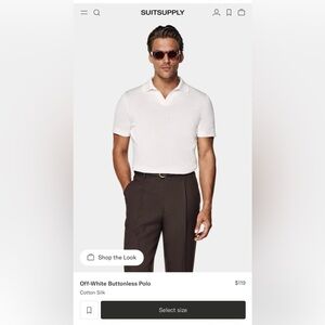 Suit Supply Cream Polo Shirt